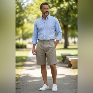 EUC Turnbury Men's Tan Khaki Dress Casual Shorts - Size 36